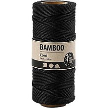 Galantéria - Točený bambusový špagát - 65 m / rôzne farby CCH50348 (Čierna) - 14220646_
