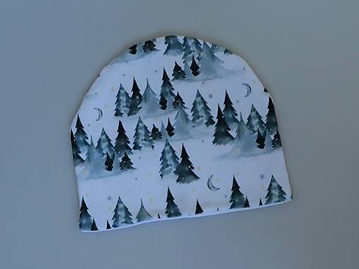 Zima v lese biela čiapka, nákrčník alebo set