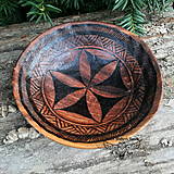 Nádoby - Orechová miska - Kvet života - Flower of life bowl - 14226820_