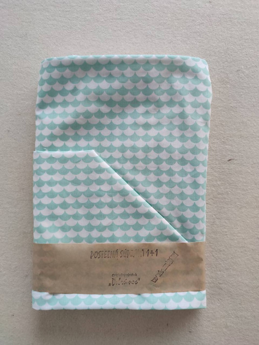 Detský textil - VLNIENKA Detské obliečky do postieľky na mieru  100% bavlna MINT FR  vlnky  - 14226272_