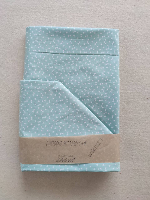 Detský textil - VLNIENKA Detské obliečky do postieľky na mieru  100% bavlna MINT FR TROJUHOLNÍK - 14226368_