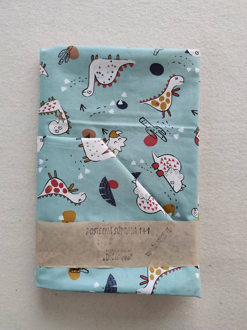 Detský textil - VLNIENKA Detské obliečky do postieľky na mieru  100% bavlna MINT FR Zvieratká Dinosaury  - 14226373_