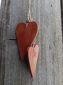 Dekorácie - Srdce duo z dreva hruškového2 - 14227325_