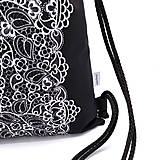 Batohy - Softshellovo-koženkový ruksak BLACK LACE - 14227650_