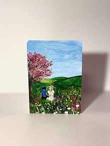 Papiernictvo - Zamilovaný pár pod rozkvitnutým stromom - 14226697_