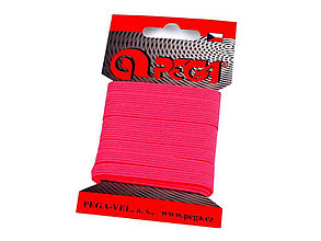 Galantéria - Farebná guma na bielizeň na karte 6,6 mm (1410 pink neón) - 14224933_