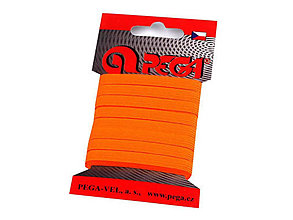 Galantéria - Farebná guma na bielizeň na karte 6,6 mm (4301 oranžová neón) - 14224936_