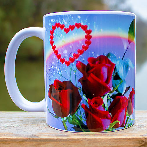 Nádoby - Hrnček - Ružičky - 14226850_