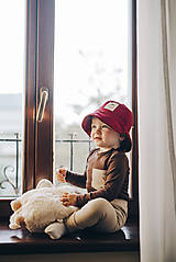 Detské čiapky - MIJANI Keprový bavlnený klobúk - vínový - 14232330_