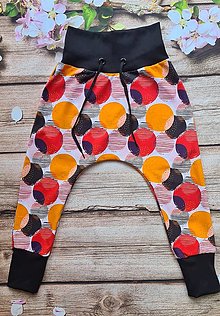 Detské oblečenie - Tepláky - bodky v oranžovom - 14230649_