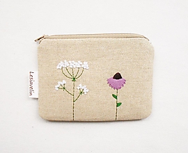 Peňaženky - Peňaženka/dokladovka - Kvety na lúke (ručná výšivka) - 14231113_