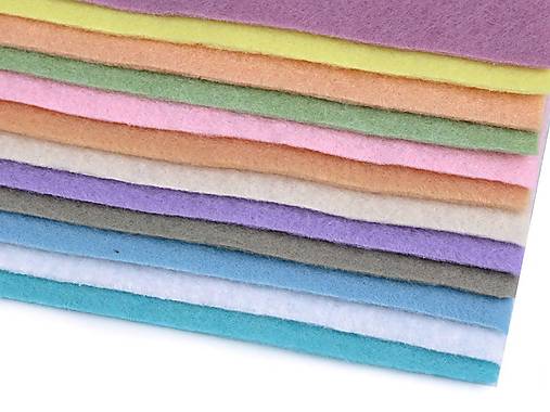 Textil - Látková dekoratívna plsť/filc (12ks) - mix - 14229811_