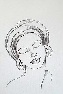 Kresby - ORIGINÁL - kresba z kolekcie "CALM MIND" (Afro woman) - 14233548_