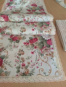 Úžitkový textil - Štôla  bordo kvety - 14236610_