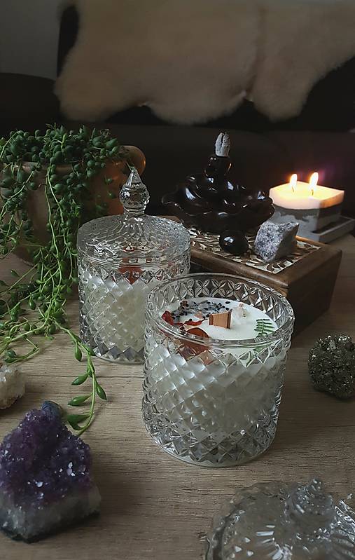 Veľká relaxačná sviečka v skle - pokojný domov