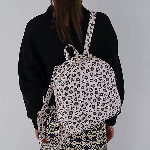 Baxie handmade LEO ruksak, batoh leopardí vzor