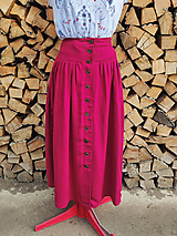 Sukne - Ľanová sukňa na zapínanie (rôzne farby) - 14234030_