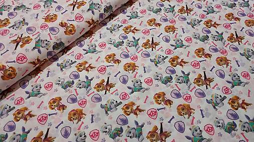 Textil - Látka Labková patrola /ružová - 14240341_