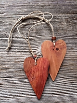 Dekorácie - Srdce duo z dreva hruškového1 - 14239673_