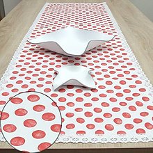 Úžitkový textil - NIKA - retro červené bodky na bielej - behúň - 14237264_