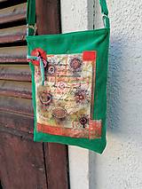 Veľké tašky - zelená crossbody art - 14245160_