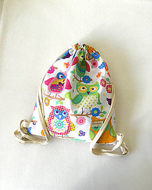 Detské tašky - Školské vrecko - batoh - vrecúško, farebné sovičky - 14241878_