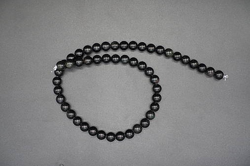 Minerály - Obsidián čierny 4-6-8-10-12 (49ks (8mm)) - 14242399_