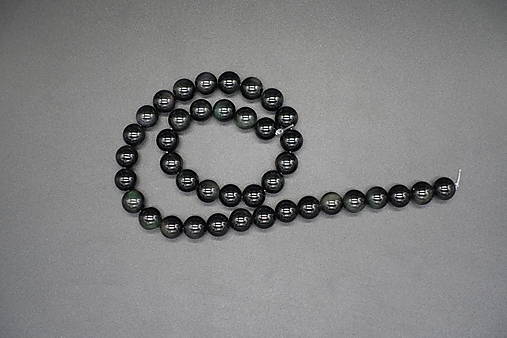 Minerály - Obsidián čierny 4-6-8-10-12 (41ks (10mm)) - 14242401_