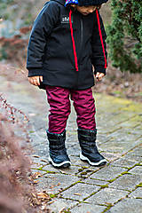 Detské oblečenie - softschell nohavice bordové s barančekom klasický strih - 14242999_