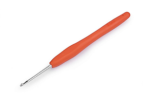 Galantéria - Háčik na háčkovanie so silikónovou rukoväťou (2,5 mm - Oranžová) - 14241691_