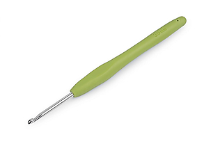 Galantéria - Háčik na háčkovanie so silikónovou rukoväťou (3,5 mm - Zelená) - 14241694_