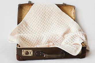 Úžitkový textil - Háčkovaná béžová detská deka - 14241990_