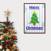 Grafika - Vianočná grafika cartoon (vianočný stromček 1) - 14245091_