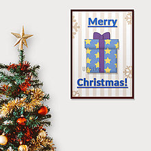 Grafika - Vianočná grafika cartoon (vianočný darček hviezdičkový) - 14245114_