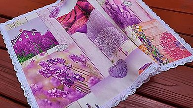 Úžitkový textil - Obrus ,,Provence" (S čipkou 60×40cm) - 14248309_