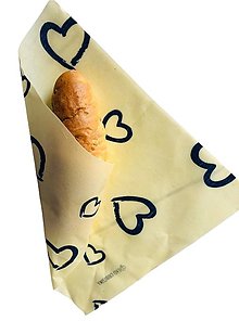 Úžitkový textil - Chlebobal - vrecko na chlieb (Modré srdiečka) - 14245767_
