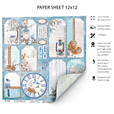 Papier - Scrapbook papier Winter Tags Paper Sheet 30,5x30,5 cm - 14248878_