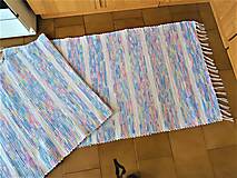 Úžitkový textil - Tkaný koberec melírovaný s bielymi pásmi 2 ks - 14247151_