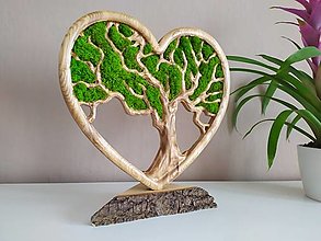Dekorácie - Strom života v srdci s machom - 14253597_