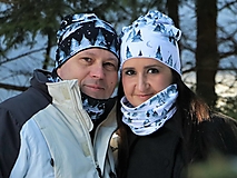 Čiapky, čelenky, klobúky - Ty a ja - dva sety pre Teba a pre mňa - zima v lese - 14250694_