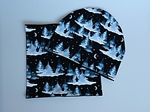 Čiapky, čelenky, klobúky - Ty a ja - dva sety pre Teba a pre mňa - zima v lese - 14250700_