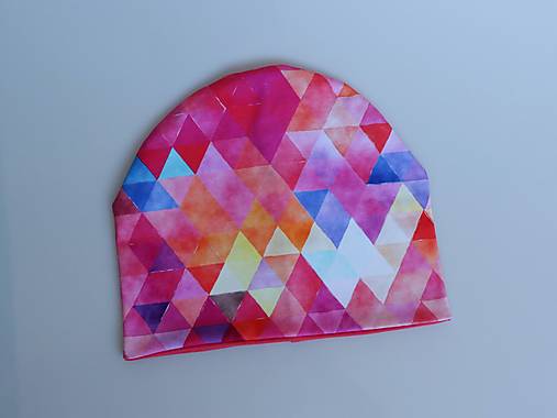 Trojuholníky ružové čiapka, nákrčník alebo set