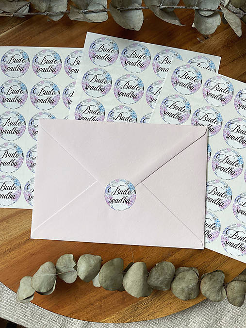 Úložné priestory & Organizácia - Nálepky Bude svadba hortenzie - 20ks - 14253532_