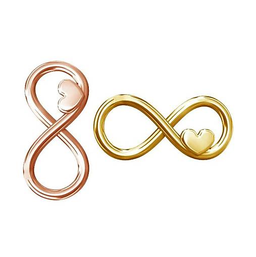 Komponenty - pozlátený strieborný medzikus nekonečná láska (Ag 925) - 14251317_