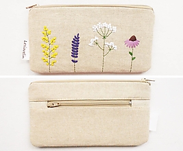 Peňaženky - Peňaženka vyšívaná - Kvety na lúke - 14249929_