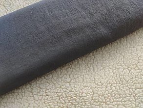 Textil - VLNIENKA výroba na mieru 100 % ľan jednofarebný predpraný Antracit - 14252048_
