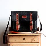 Pánske tašky - Pánska kožená messenger brašňa *Black&Brown* - 14253082_