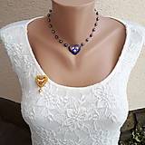 Náhrdelníky - Večný cit-perlový náhrdelník so srdiečkom - 14253257_