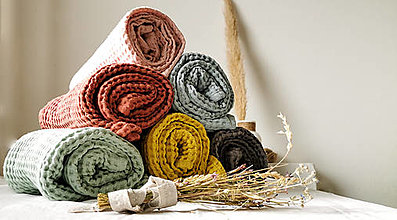 Úžitkový textil - Ľanový waflový uterák 100x50 cm - 14250830_