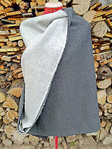 Šaty - Teplákové šedé mini šaty z bavlny - 14250771_